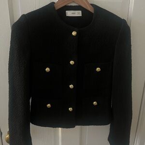 Mango Black blazer Jacket with Gold Buttons